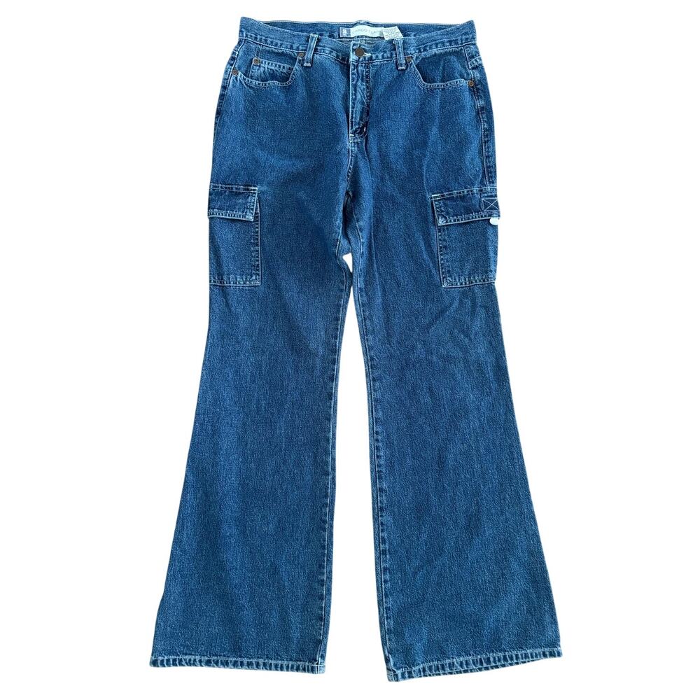 Vintage Y2K SO Cargo Flare Denim Jeans, Womens Size 13, 100% Cotton, High Rise